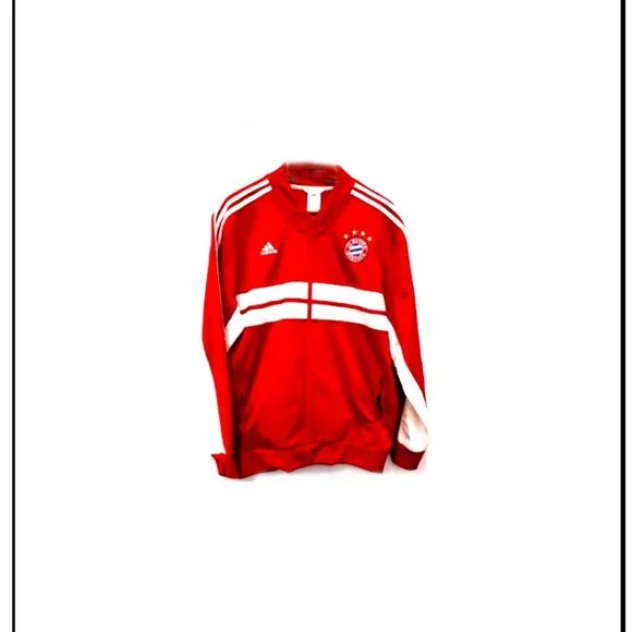 New Rare Unique Adidas Bavaria Munchen Red White Jacket Size XL